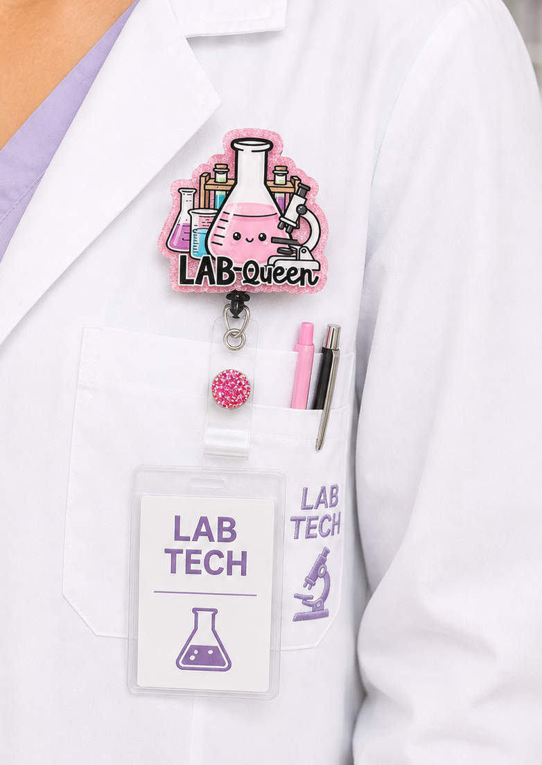 Handmade Lab Technician Badge Reel