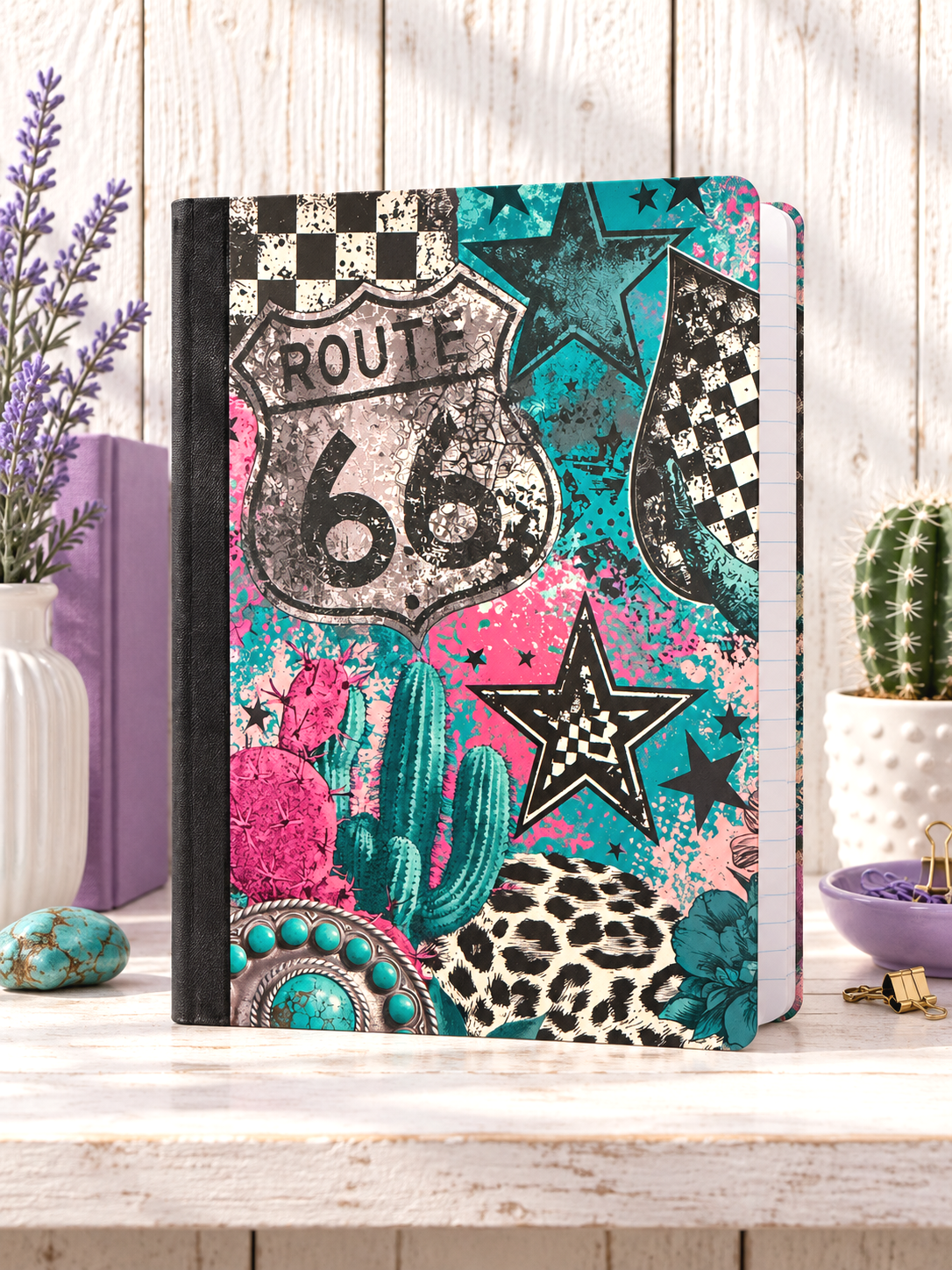 Decorative Vinyl Covered Composition Notebook Route 66