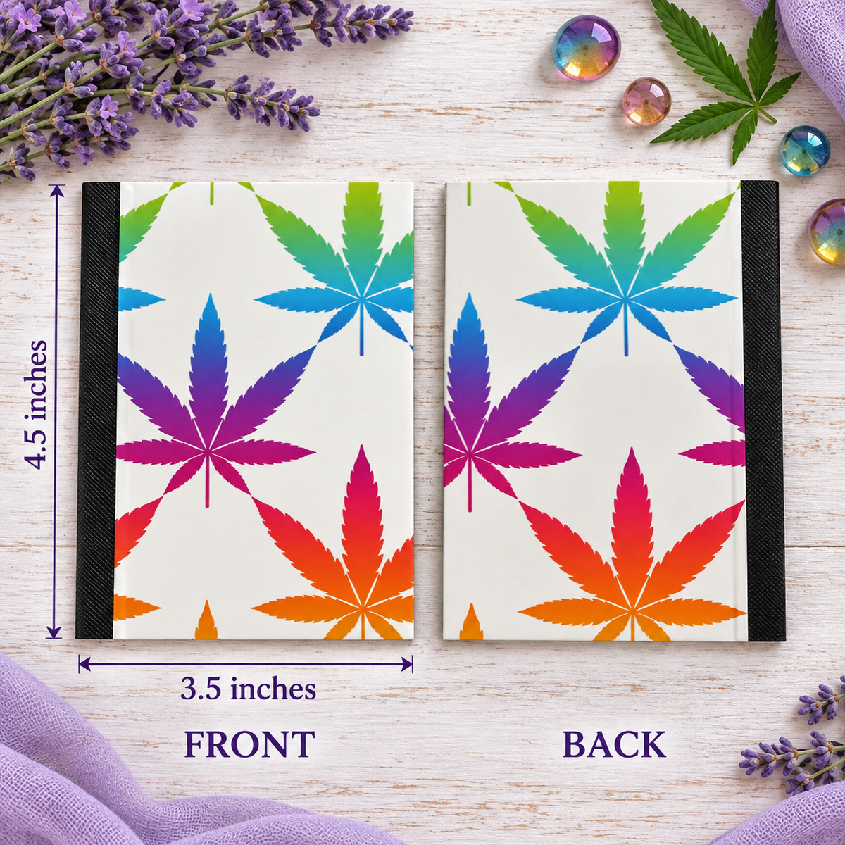 Decorative Vinyl Covered MINIATURE Composition Notebook Marijuana