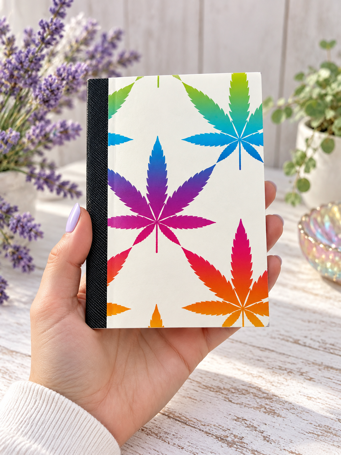 Decorative Vinyl Covered MINIATURE Composition Notebook Marijuana
