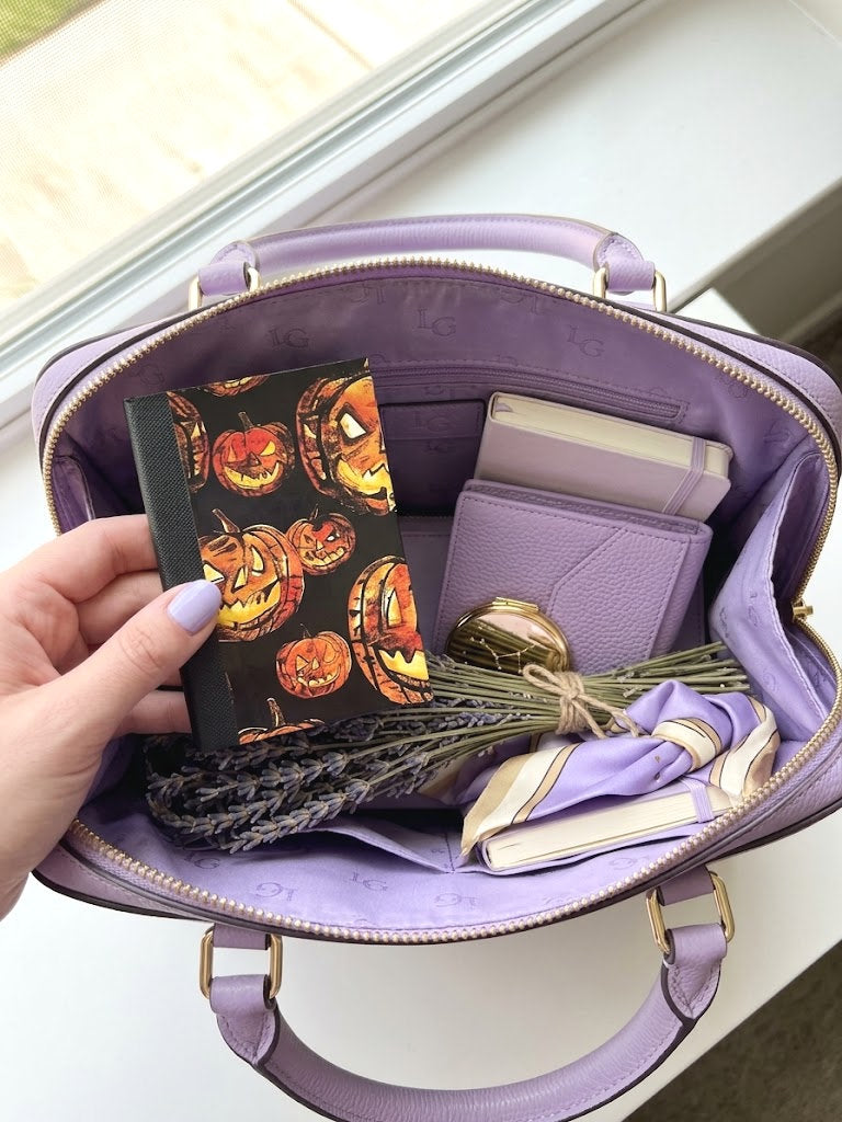 Decorative Vinyl Covered MINIATURE Composition Notebook Jack O Lanterns