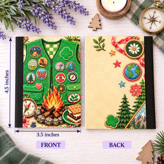 Decorative Vinyl Covered MINIATURE Composition Notebook Girl Scout