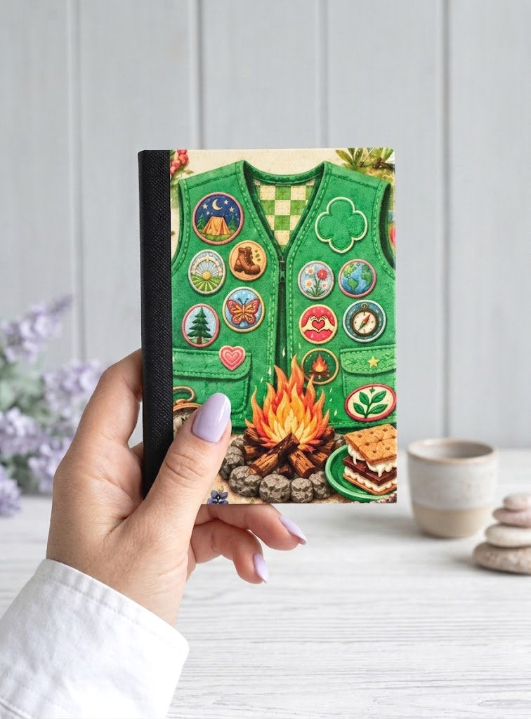Decorative Vinyl Covered MINIATURE Composition Notebook Girl Scout