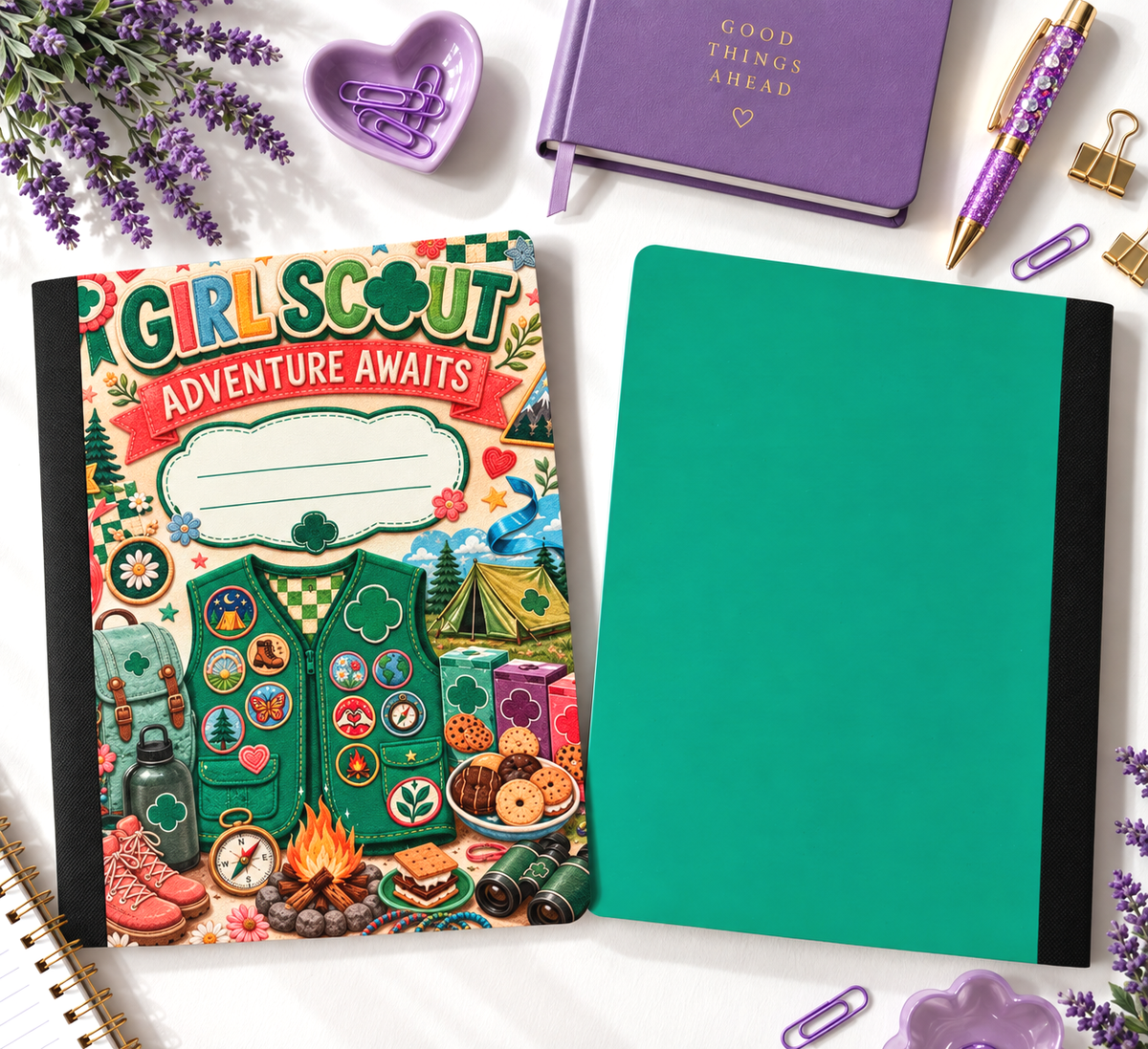 Decorative Vinyl Covered Composition Notebook Girl Scout