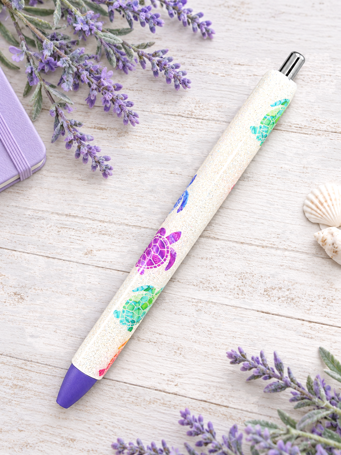 Handmade Sea Turtles glitter pen with free refill
