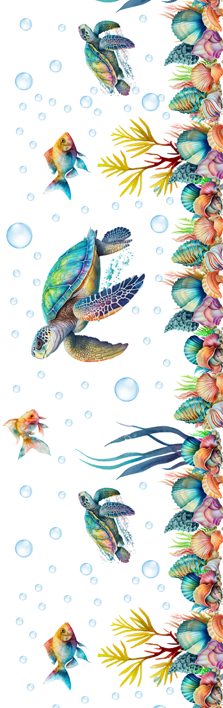 Handmade Sea Turtles Ocean Scene glitter pen with free refill