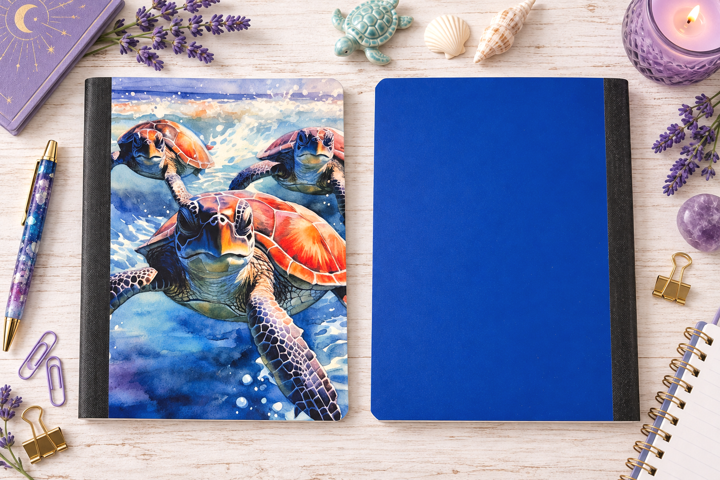 Decorative Vinyl Covered Composition Notebook Sea Turtles