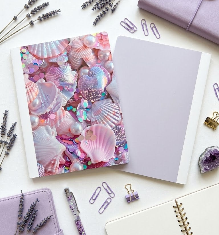 Decorative Vinyl Covered Composition Notebook Shells and Confetti