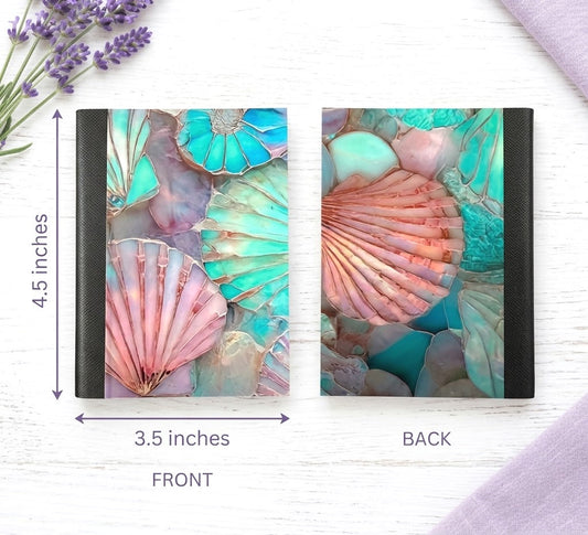 Decorative Vinyl Covered MINIATURE Composition Notebook Seashells