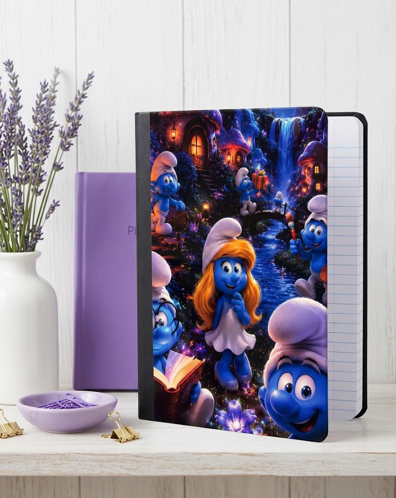 Decorative Vinyl Covered Composition Notebook Smurfs