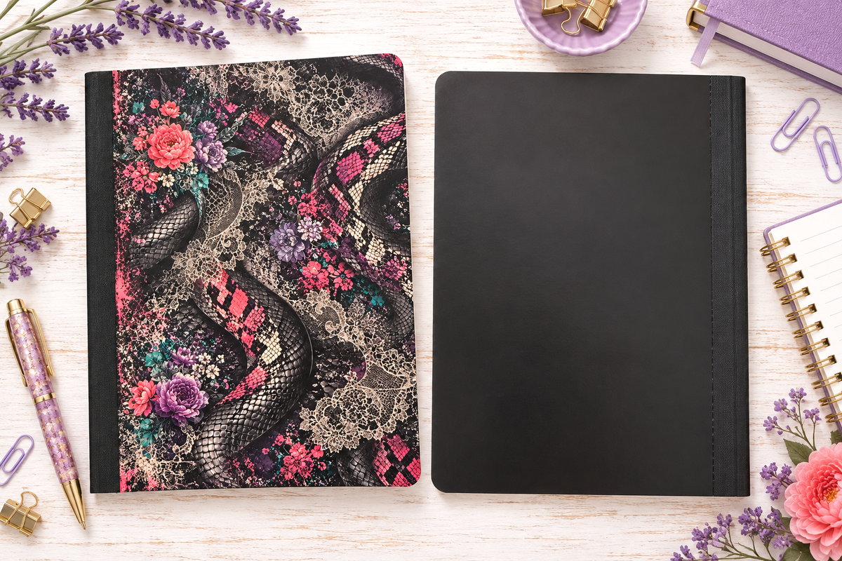 Decorative Vinyl Covered Composition Notebook Snake Skin