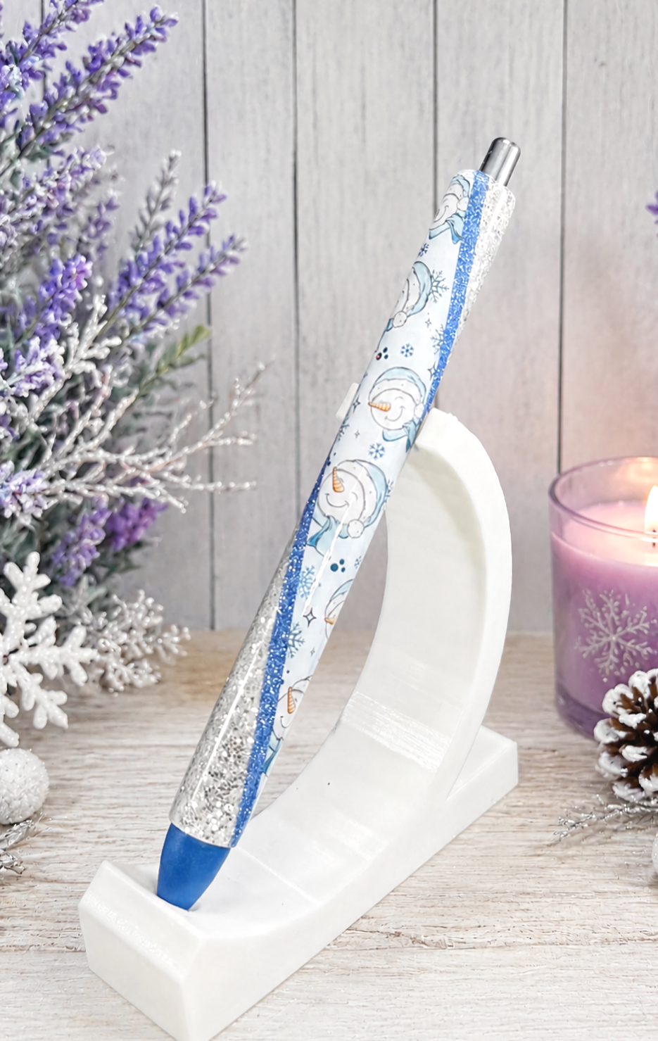 Handmade Snow People Pen  glitter pen with free refill 10