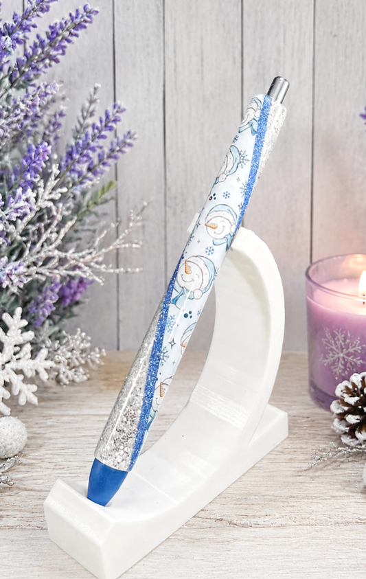 Handmade Snow People Pen  glitter pen with free refill 10