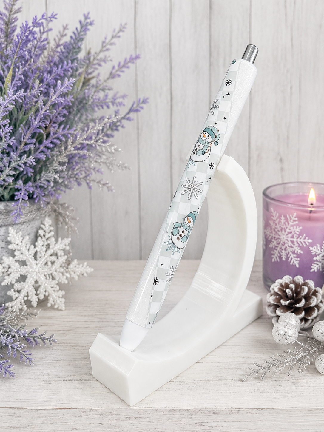 Handmade Snow People Pen  glitter pen with free refill 11