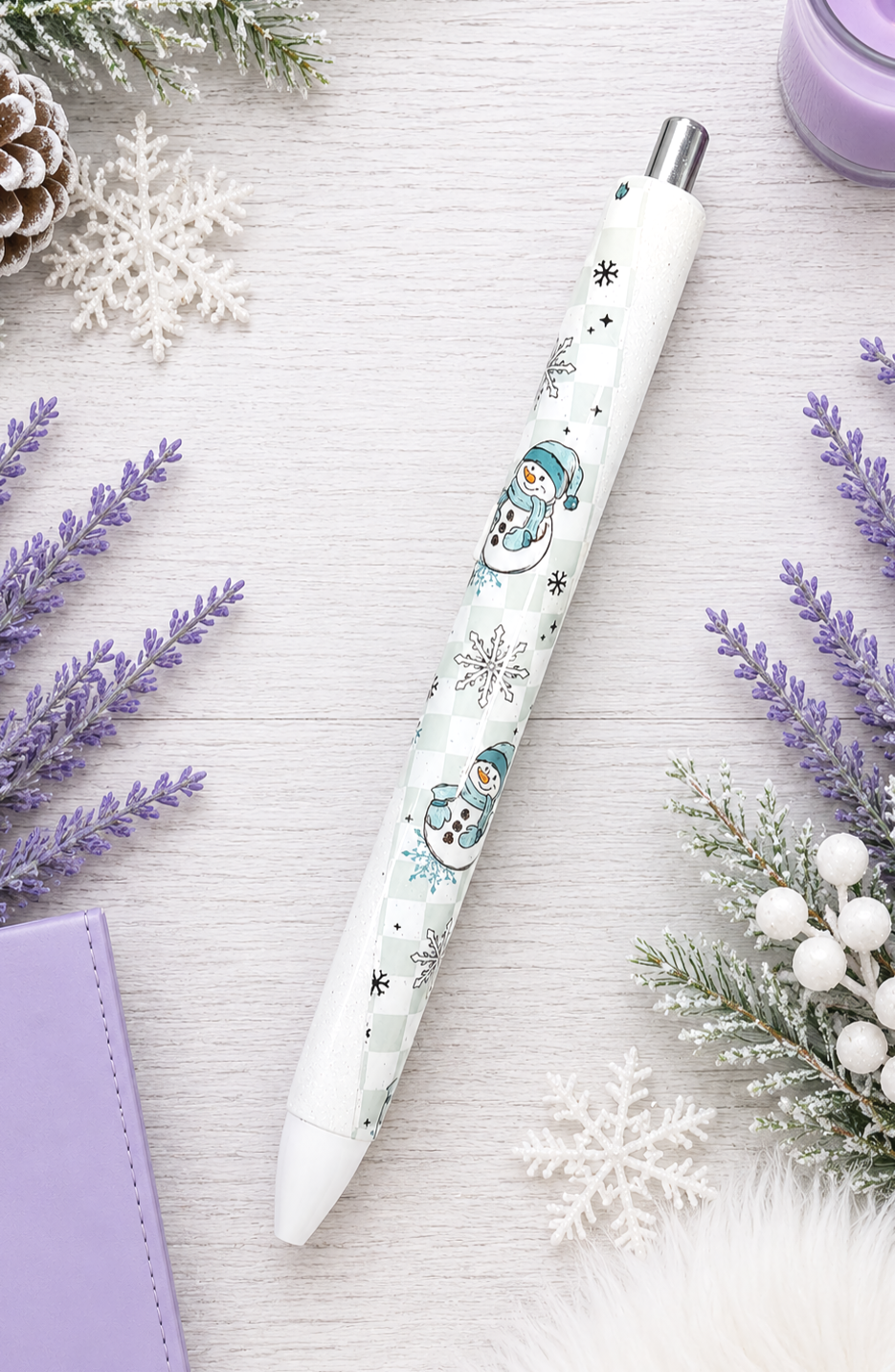 Handmade Snow People Pen  glitter pen with free refill 11