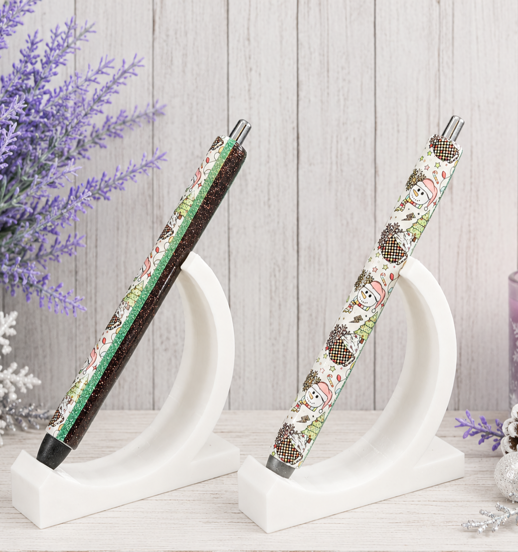 Handmade Snow People Pen  glitter pen with free refill 4