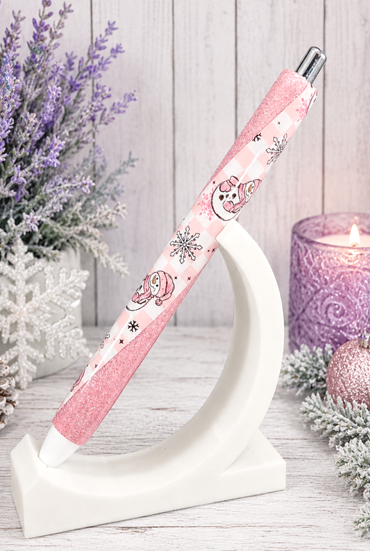 Handmade Snow People Pen  glitter pen with free refill 5