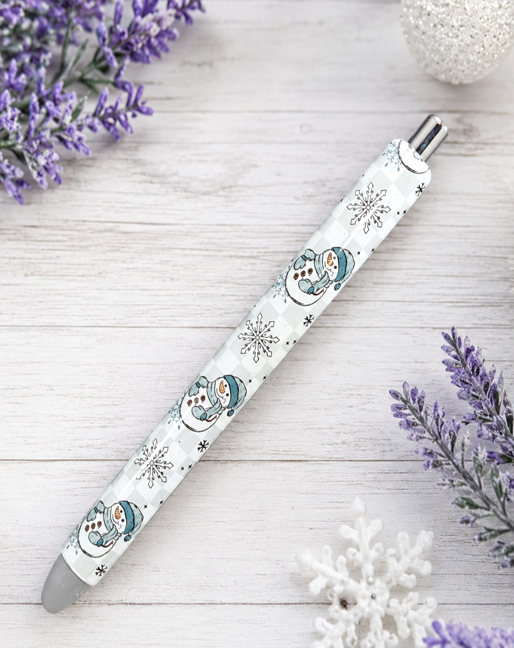 Handmade Snow People Pen  glitter pen with free refill 6