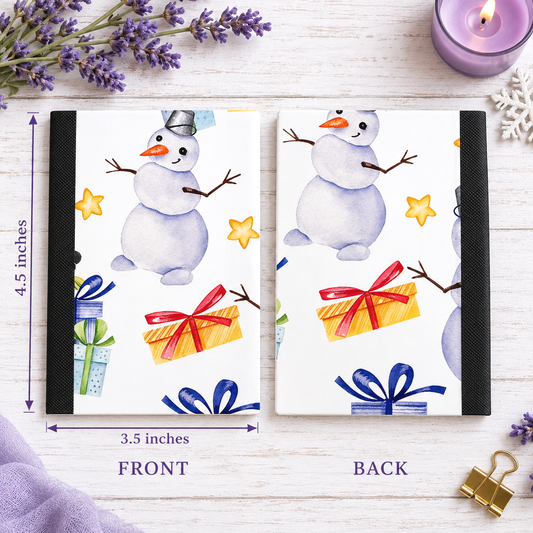 Decorative Vinyl Covered MINIATURE Composition Notebook Snowman