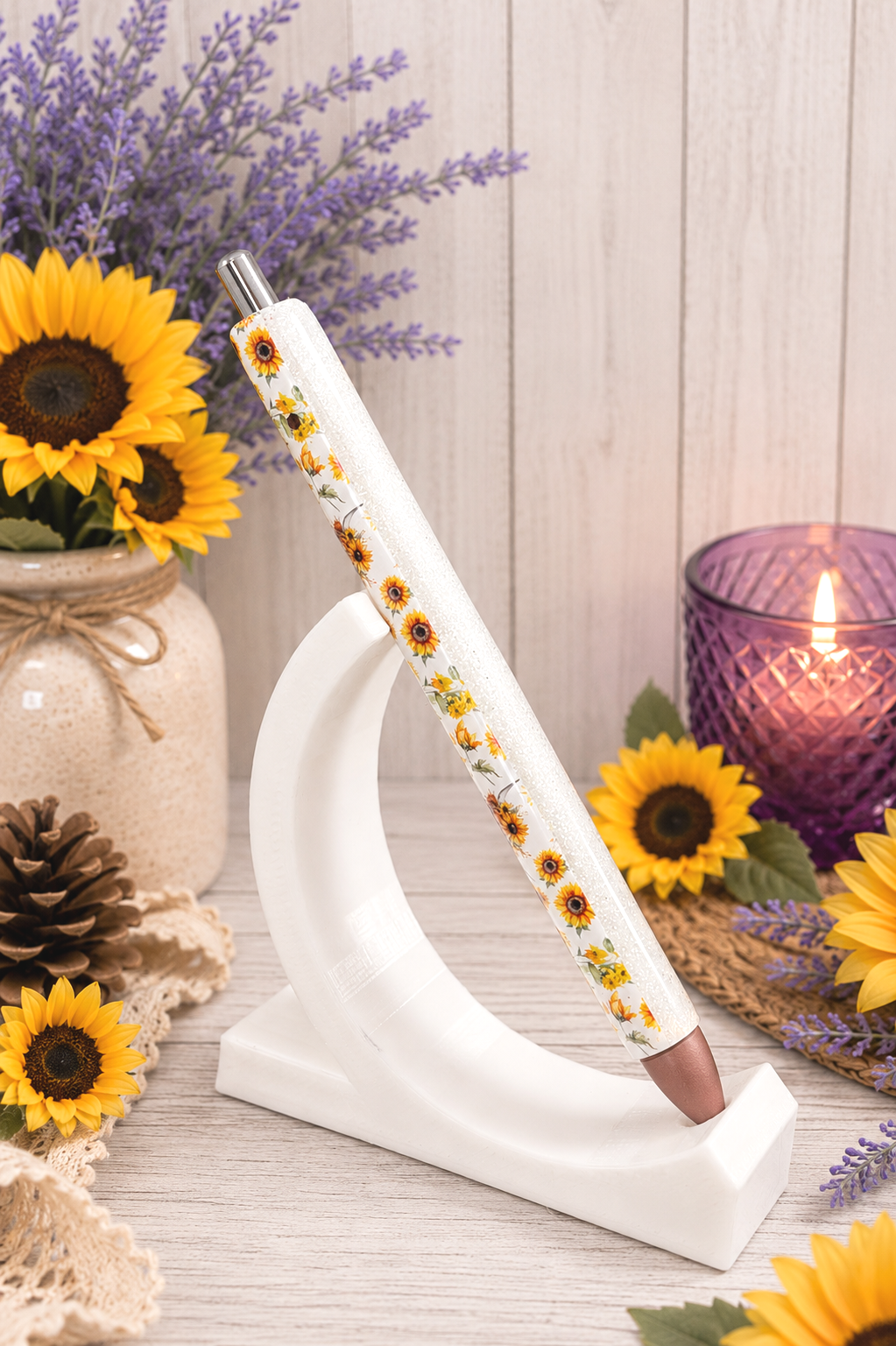 Handmade Fall Highland Cows glitter pen with free refill