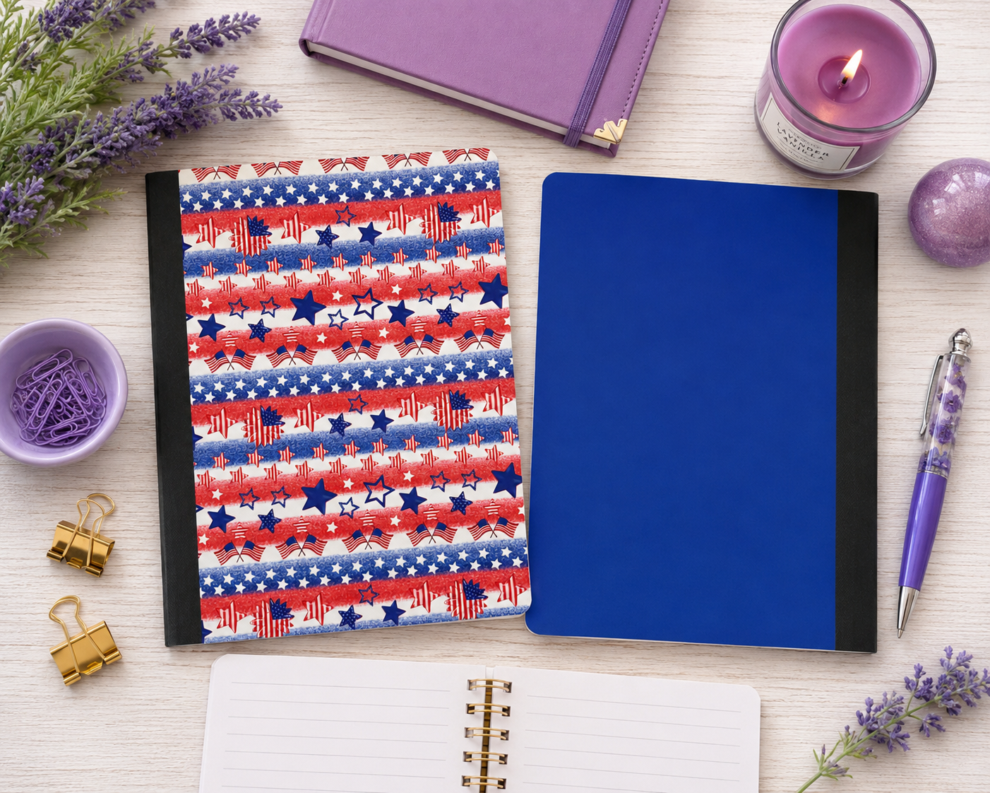Decorative Vinyl Covered Composition Notebook Stars and Stripes