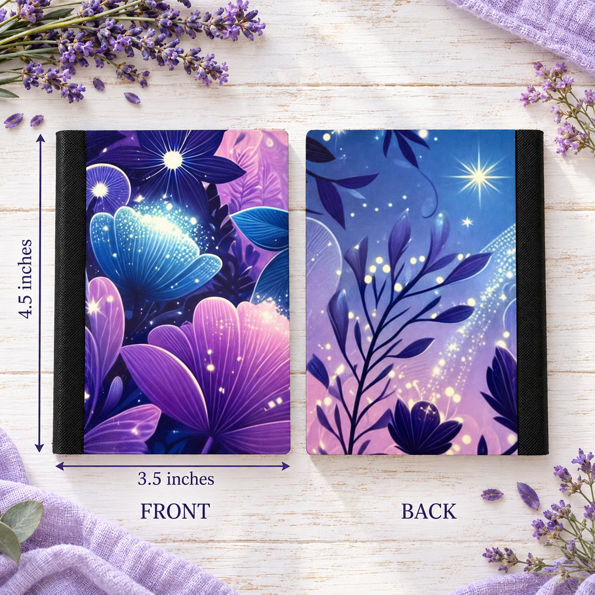 Decorative Vinyl Covered MINIATURE Composition Notebook Mystical Flowers