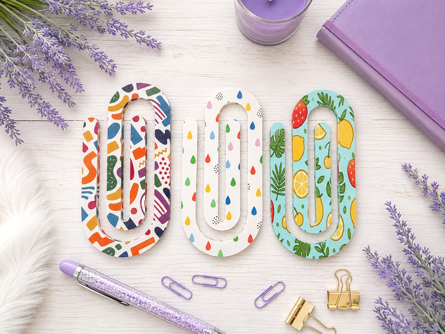 Jumbo Decorative Acrylic Paper Clip Summer 2