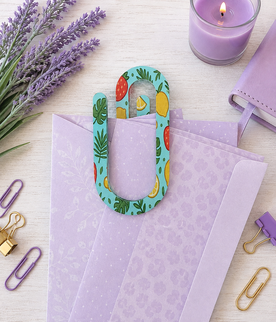 Jumbo Decorative Acrylic Paper Clip Summer 2
