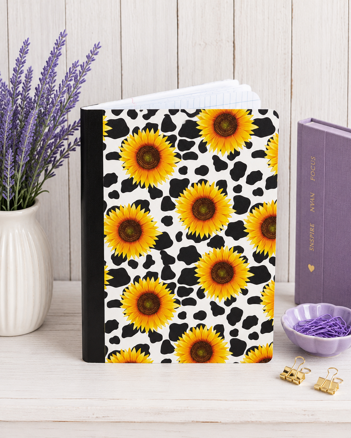 Decorative Vinyl Covered Composition Notebook Sunflowers 1