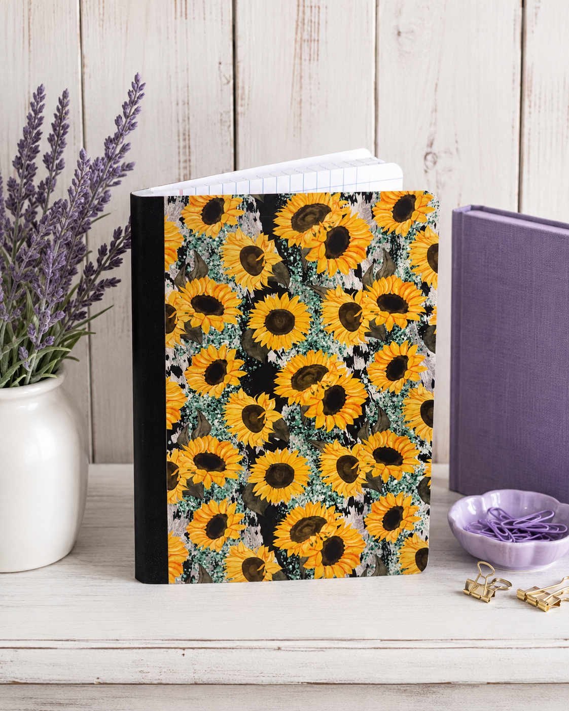 Decorative Vinyl Covered Composition Notebook Sunflowers 6