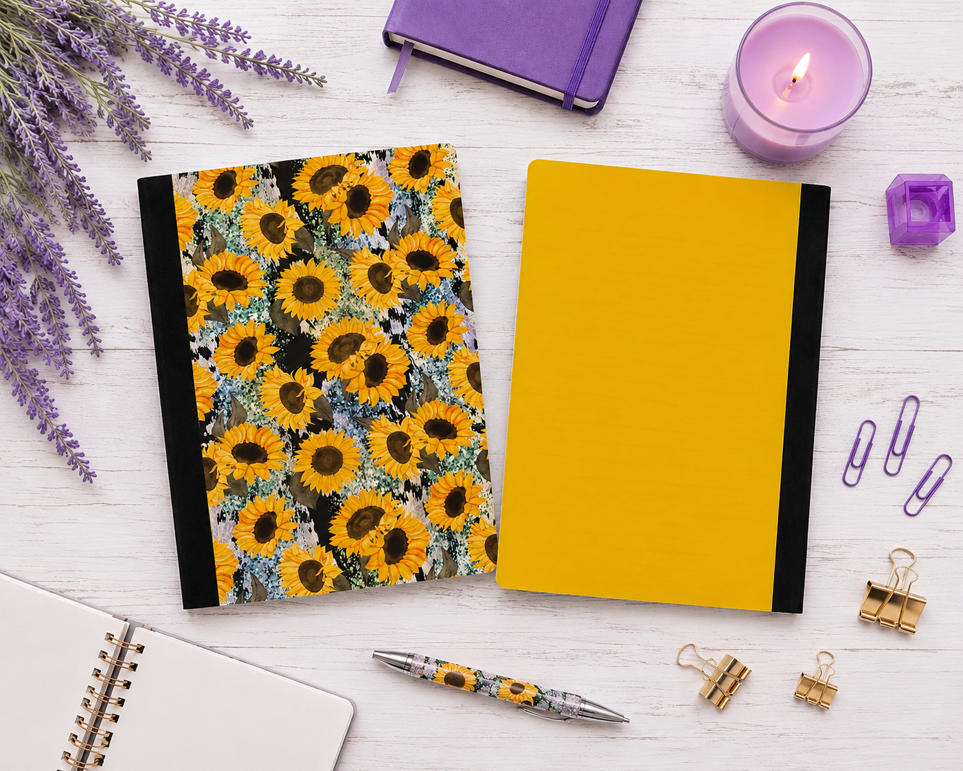 Decorative Vinyl Covered Composition Notebook Sunflowers 6