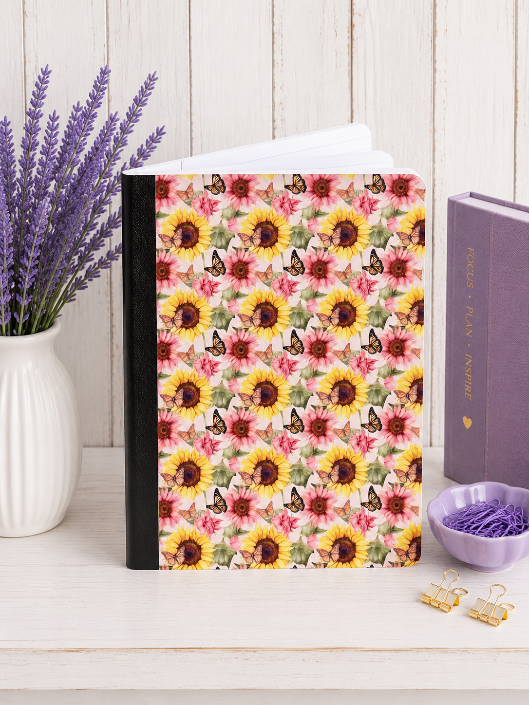 Decorative Vinyl Covered Composition Notebook Sunflowers 7