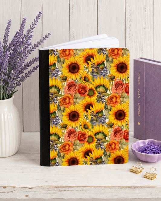 Decorative Vinyl Covered Composition Notebook Sunflowers 2