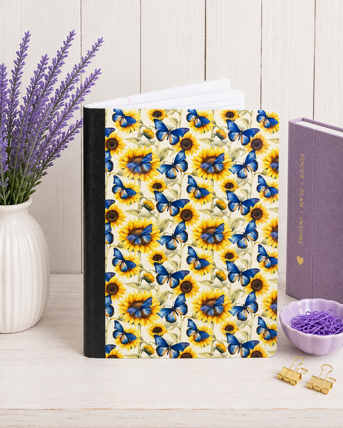 Decorative Vinyl Covered Composition Notebook Sunflowers 4