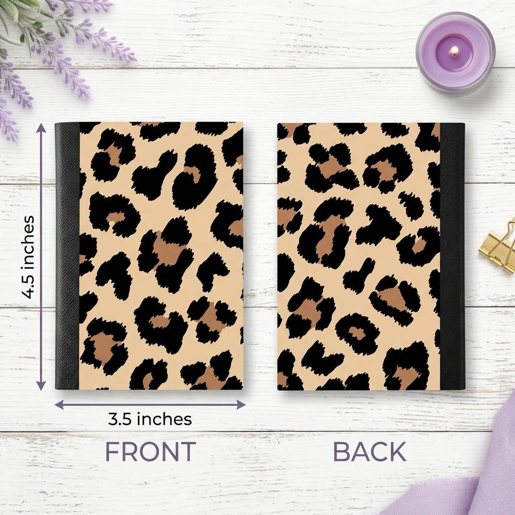 Decorative Vinyl Covered MINIATURE Composition Notebook Tan Animal Print
