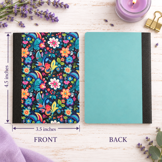 Decorative Vinyl Covered MINIATURE Composition Notebook Flowers 8