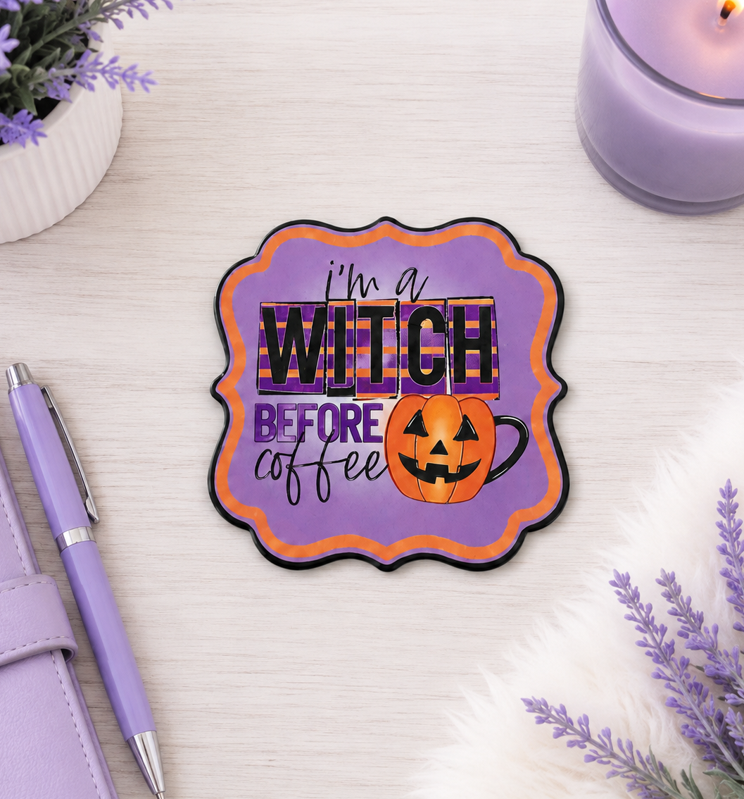3 inch Witch Before Coffee magnet
