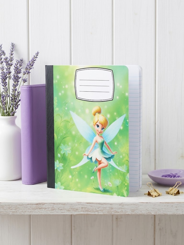 Decorative Vinyl Covered Composition Notebook Tinkerbell