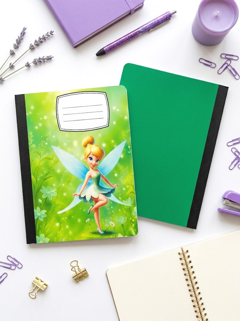 Decorative Vinyl Covered Composition Notebook Tinkerbell