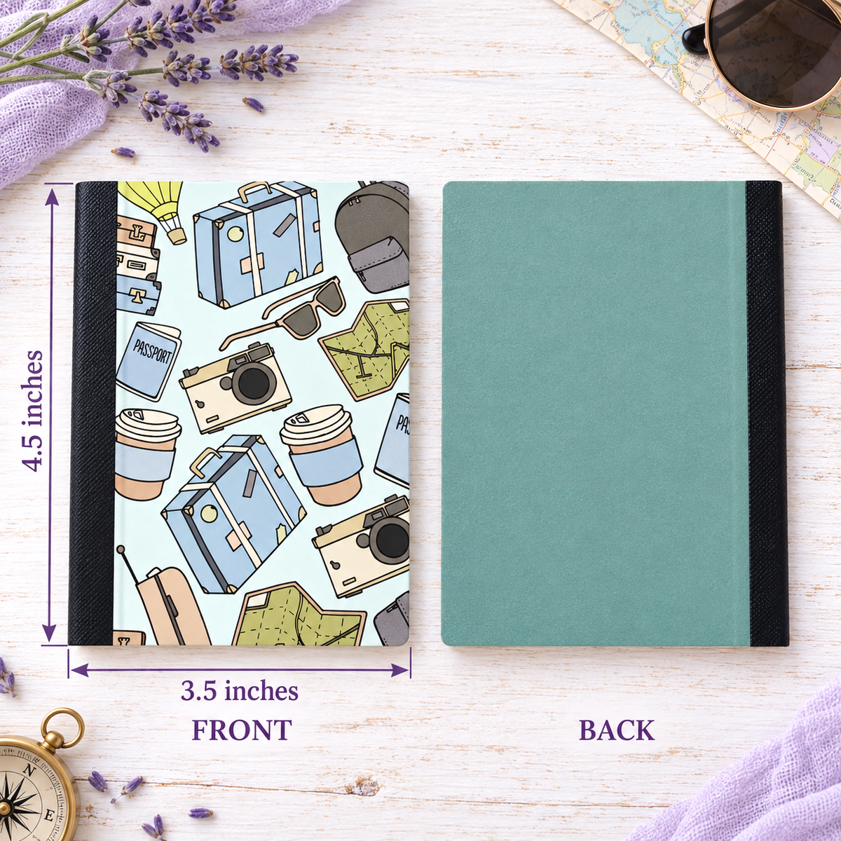 Decorative Vinyl Covered MINIATURE Composition Notebook Traveler