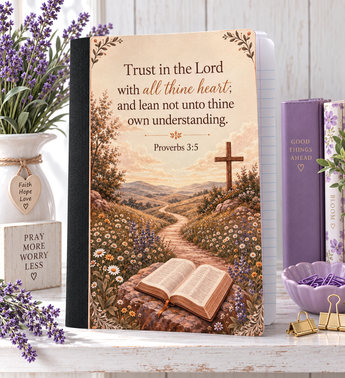 Decorative Vinyl Covered Composition Notebook Trust the Lord