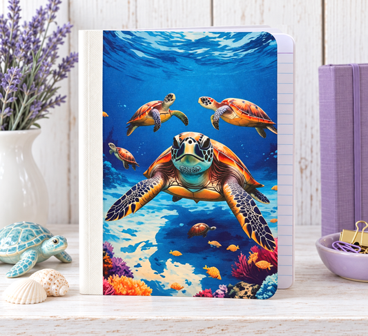 Decorative Vinyl Covered Composition Notebook Sea Turtle