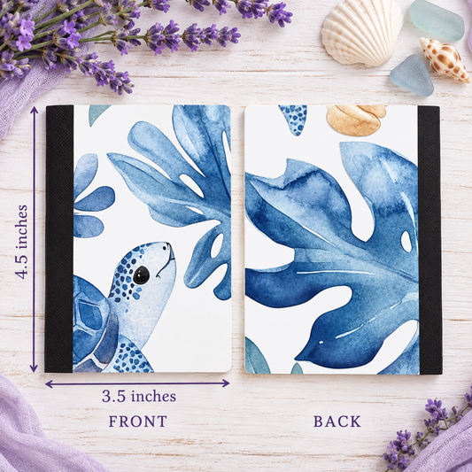 Decorative Vinyl Covered MINIATURE Composition Notebook Sea Life