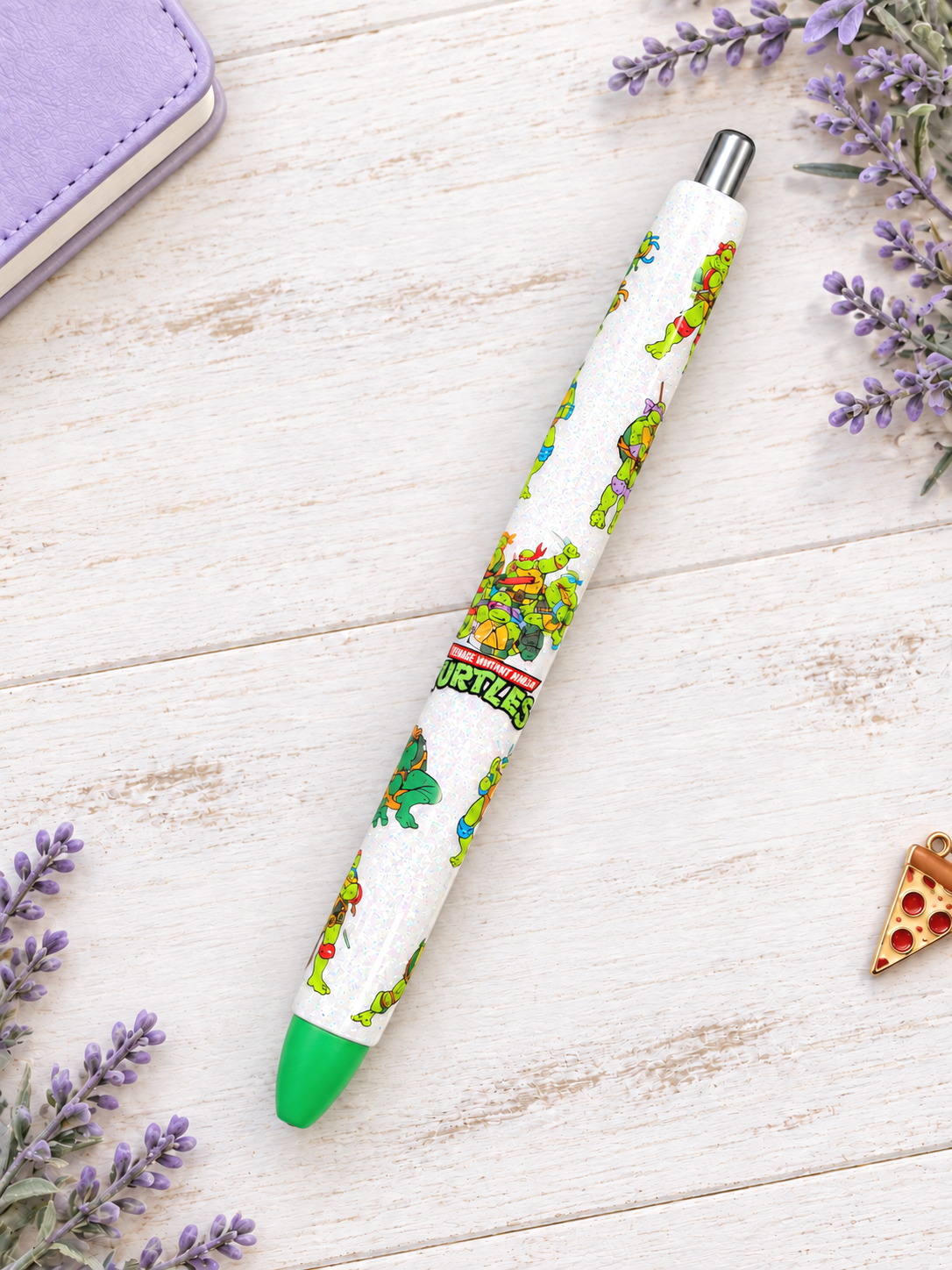 Handmade TMNTurtles glitter pen with free refill