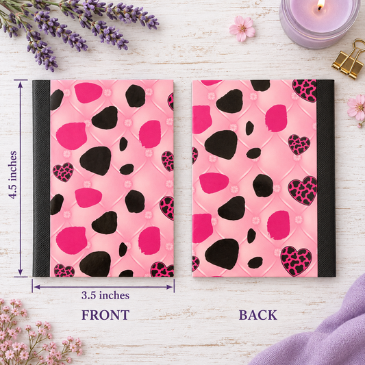 Decorative Vinyl Covered MINIATURE Composition Notebook Hearts