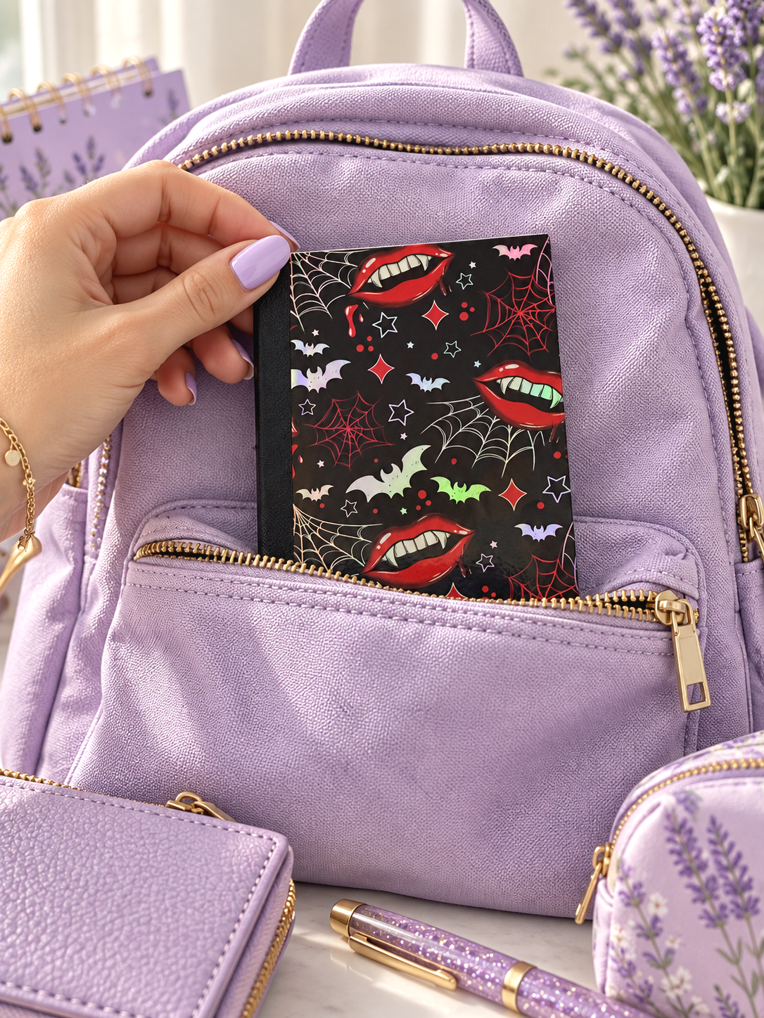 Decorative Vinyl Covered MINIATURE Composition Notebook Vampire
