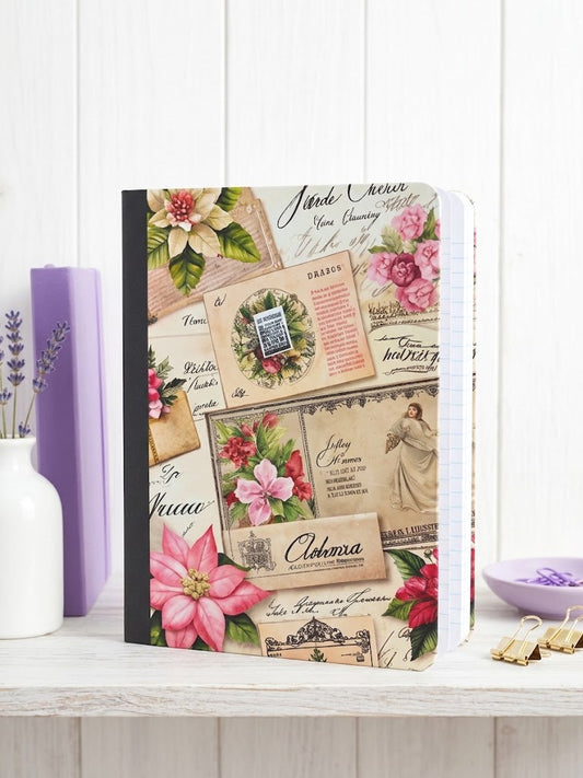 Decorative Vinyl Covered Composition Notebook Vintage Christmas 2