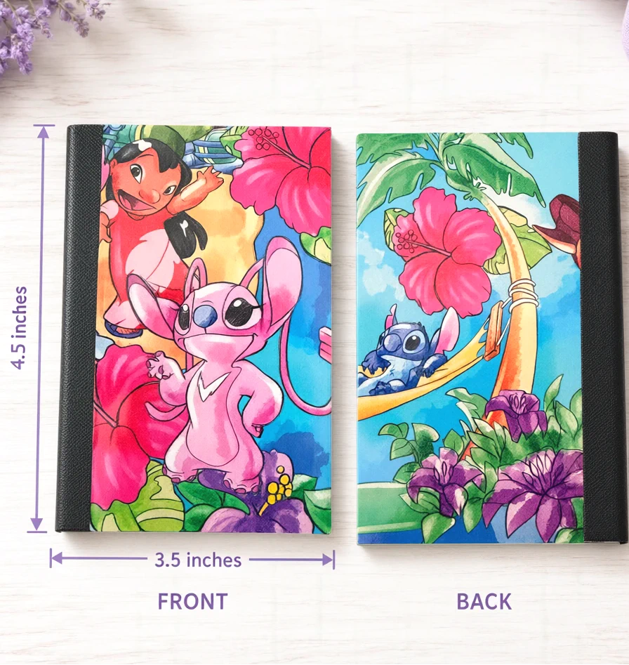 Decorative Vinyl Covered MINIATURE Composition Notebook Lilo and Stitch