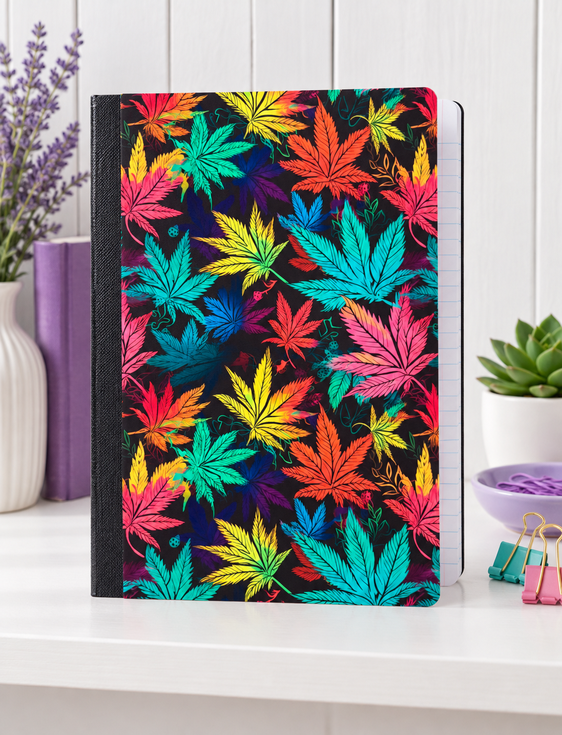 Decorative Vinyl Covered Composition Notebook Marijuana