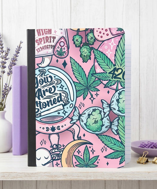 Decorative Vinyl Covered Composition Notebook Holographic Weed